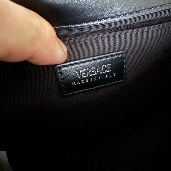 Versace Black Quilted Lambskin Leather Crossbody Shoulder Bag, 1013353, Italy - Picture 14 of 16